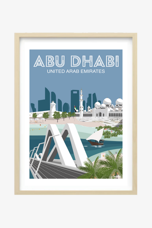 Poster of Abu Dhabi most iconic landmarks by Habibi