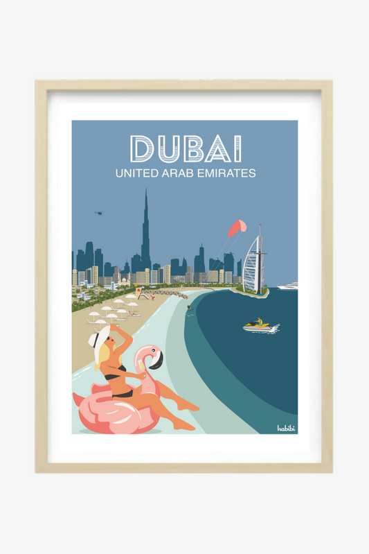 Poster of Abu Dhabi most iconic landmarks by Habibi - Sheikh zayed bridge, sheikh Zayed grand mosque, etihad towers, corniche, Liwa, desert, mangrove, Dubai, Qsr Al Hosn, Saadiyat